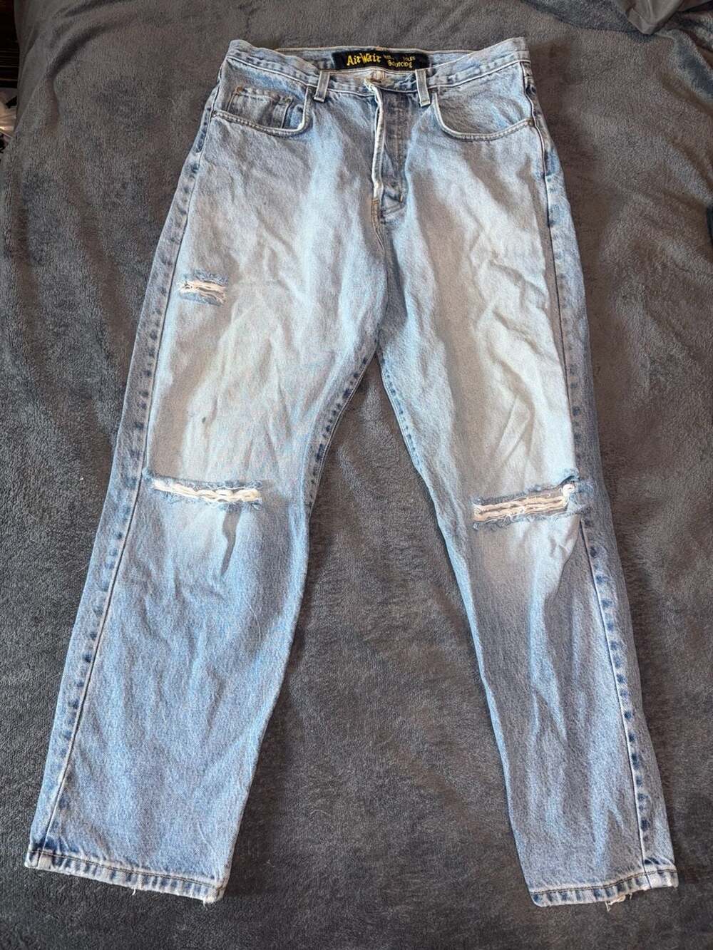 Dr. Martens AirWair Light Wash Distressed Straight Leg Jeans